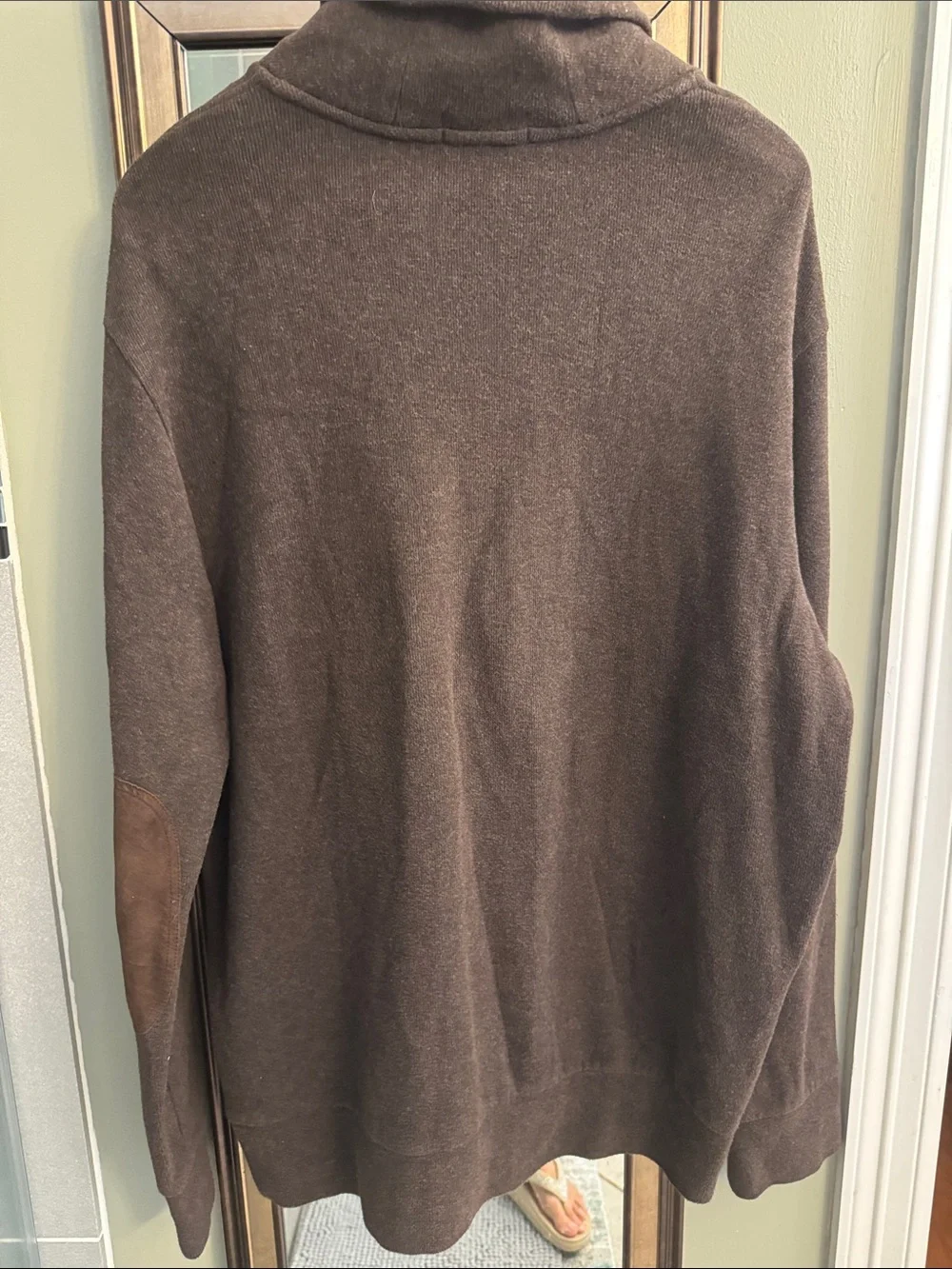Polo by Ralph Lauren Brown Shawl-Collar Pullover with Gold Pony